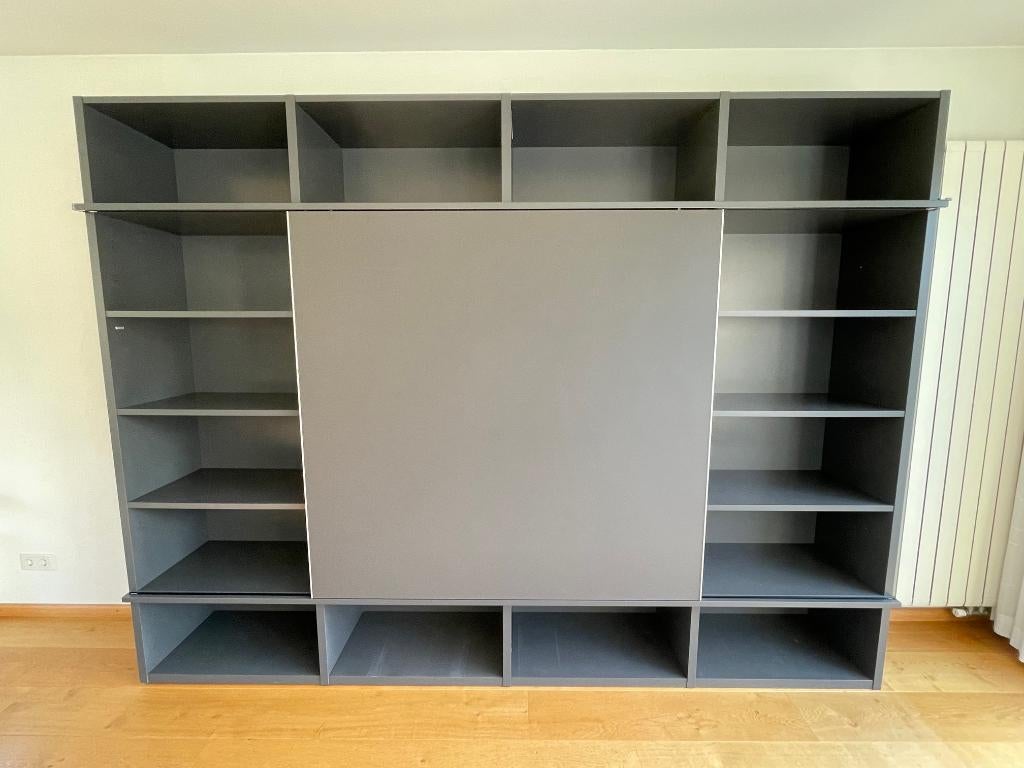 Interlübke Studimo wandkast antraciet, Huis en Inrichting, Kasten | Wandmeubels, Gebruikt, 200 cm of meer, 250 tot 300 cm, 25 tot 50 cm