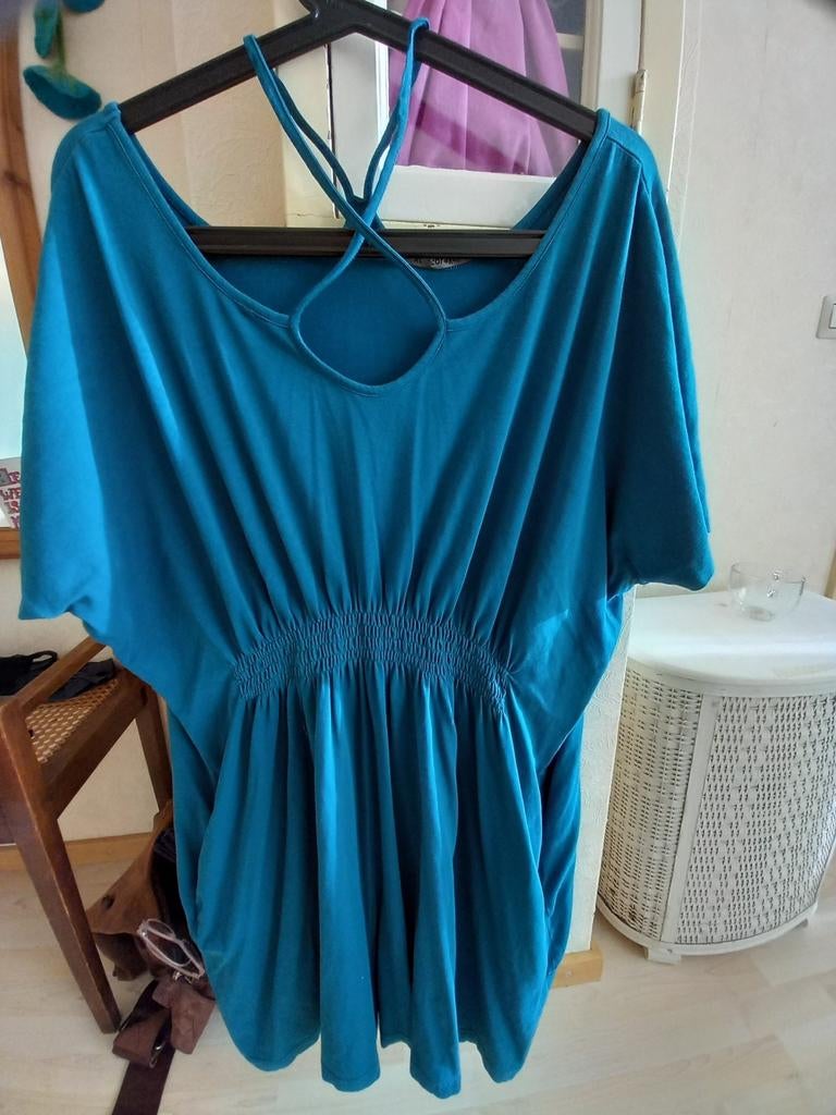 Cora Kemperman tuniek, groen turquoise,  xl, Maat 46/48 (XL) of groter, Ophalen of Verzenden, Zo goed als nieuw, Boven de knie