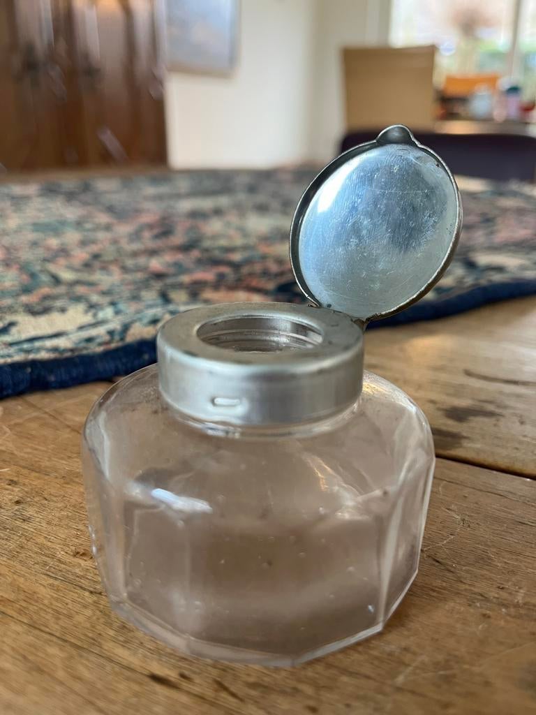 Antiek Inktpotje met deksel, Antiek en Kunst, Ophalen of Verzenden