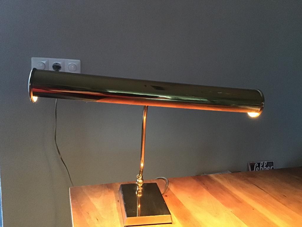 Pianolamp, Huis en Inrichting, Lampen | Tafellampen, Gebruikt, Ophalen of Verzenden, Klassiek, tijdloos, Metaal