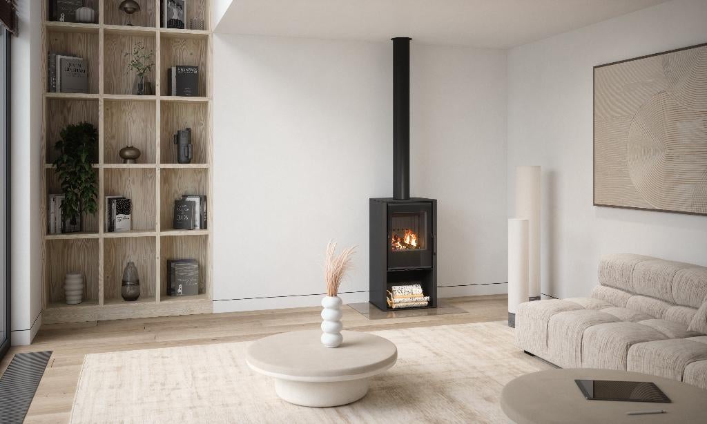 Houtkachel Esby 4-9 kW (lichte lakschade) | Nordic Fire, Houtkachel, Ophalen of Verzenden, Zo goed als nieuw, Vrijstaand