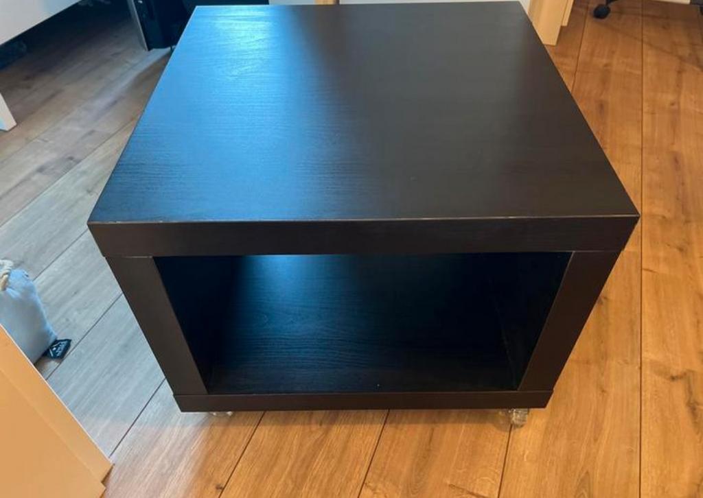 Zwarte bijzettafel / nachtkastje 55x55x45, Ophalen, Gebruikt, 50 tot 75 cm, Vierkant