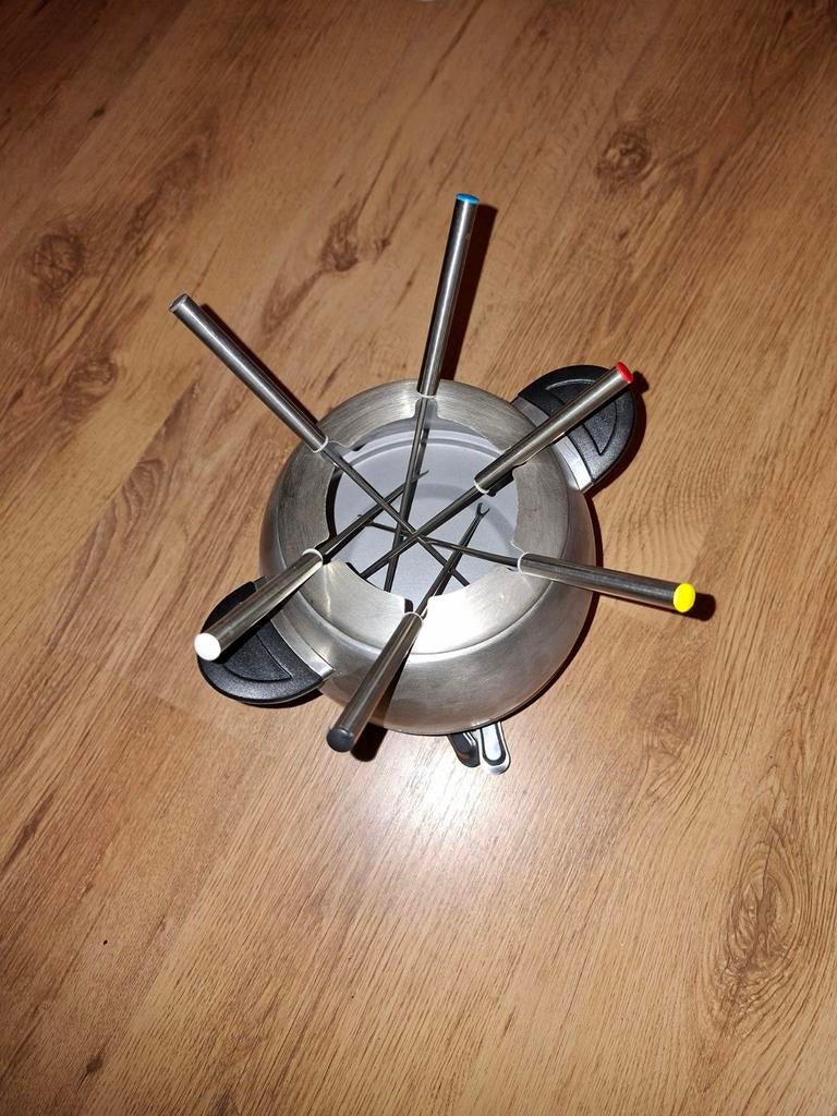 Complete fondueset met toebehoren, Ophalen of Verzenden, Gebruikt, Brander, Fondueset
