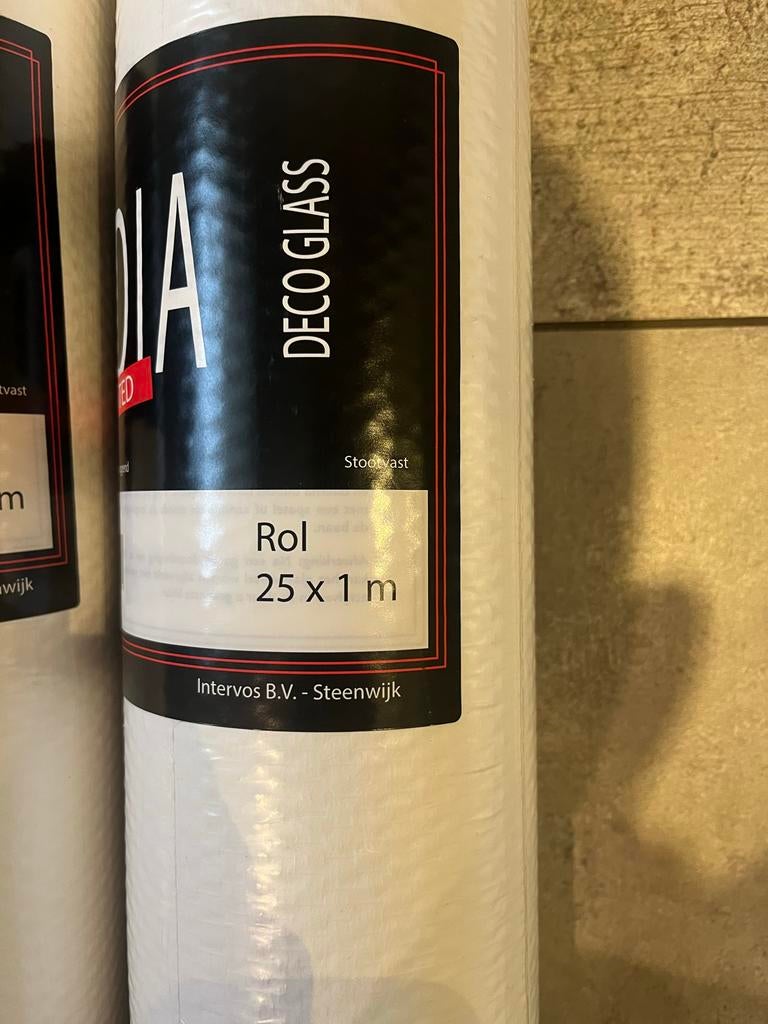 3 rol Scandia Deco Glass Rol 25x1m, Ophalen of Verzenden, 50 tot 75 m², Wit