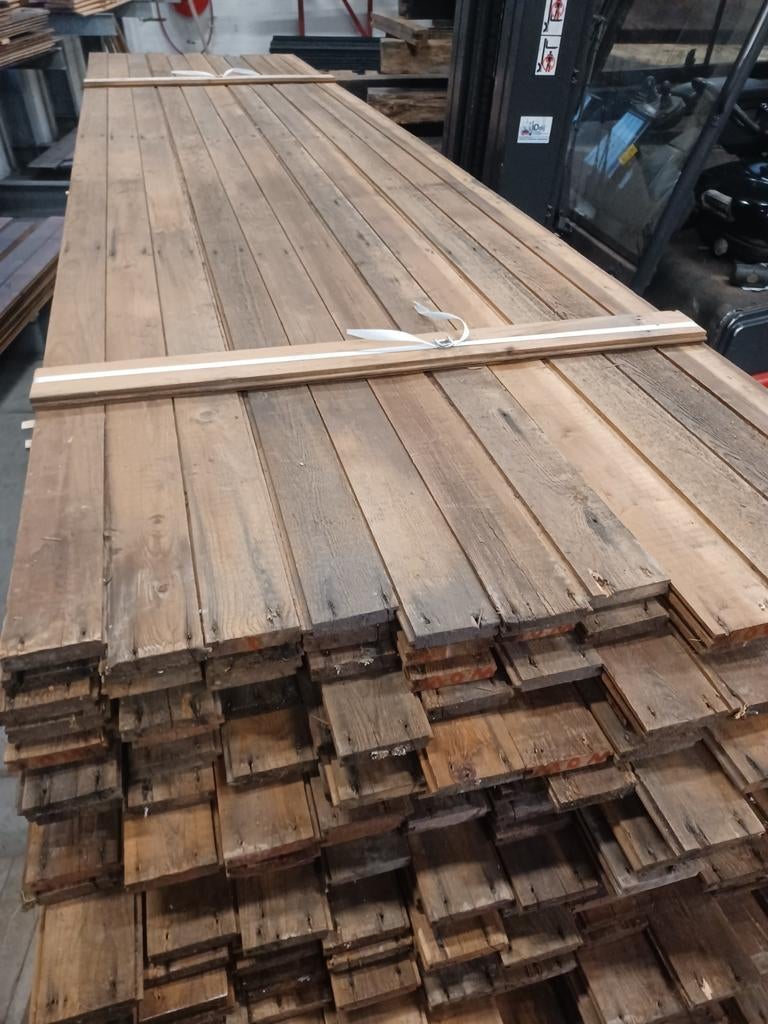 Oude sloophout  planken  vloerdelen  / dakbeschot, Ophalen of Verzenden, Gebruikt, Eiken