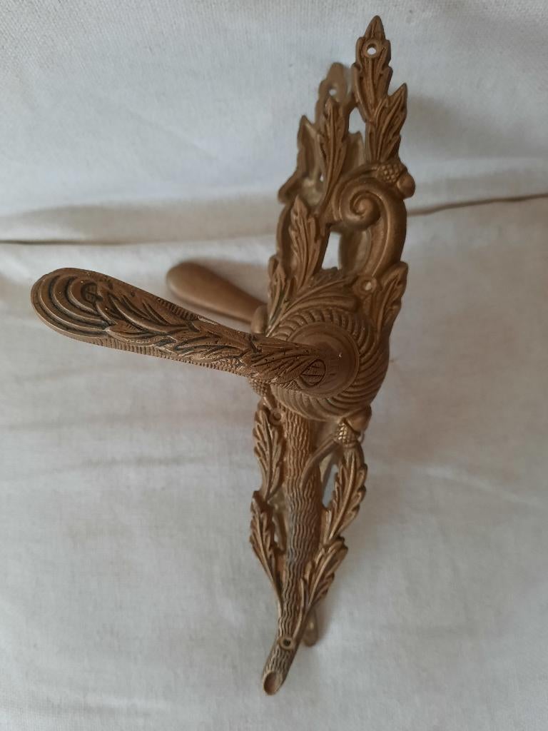 Brocante deur kruk deurkruk brons, Ophalen of Verzenden