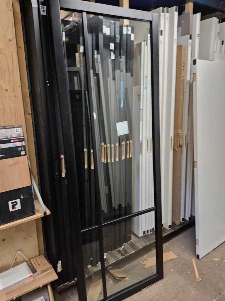 83x231,5cm Binnendeur stomp Staal look zwart SK9, Ophalen, 80 tot 100 cm, Binnendeur, Nieuw