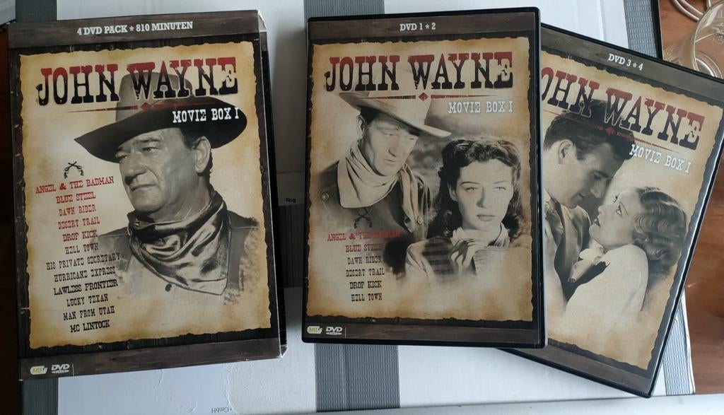 John Wayne 4 dvd box, Alle leeftijden, Ophalen of Verzenden, Zo goed als nieuw, 1940 tot 1960