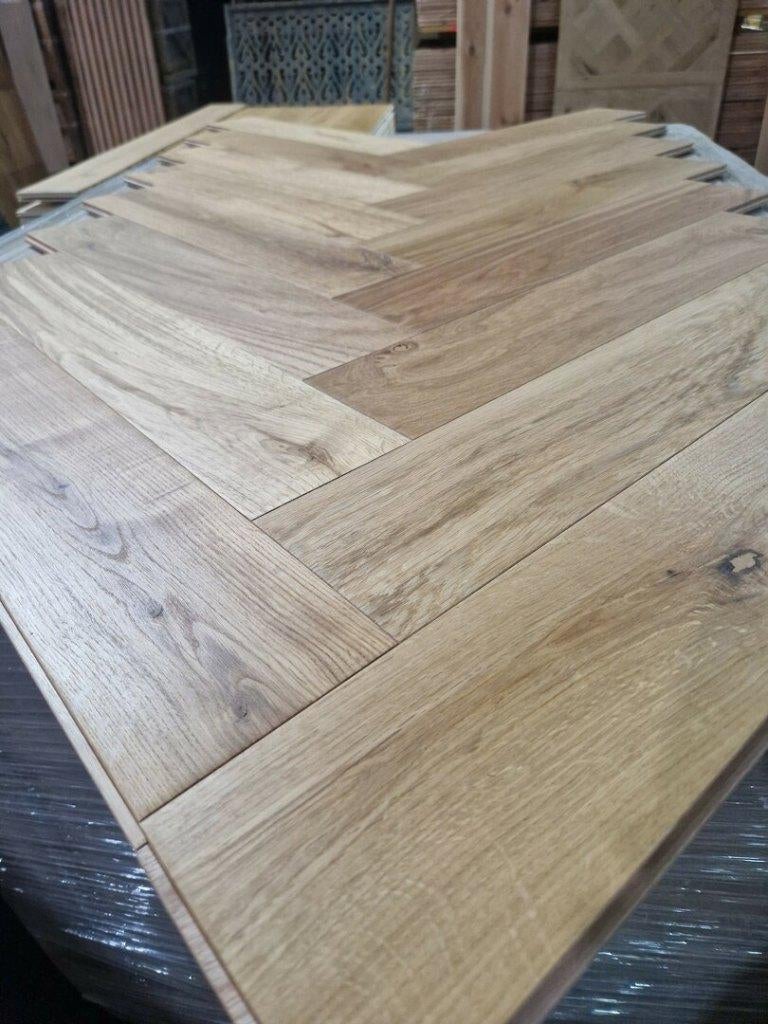 Weekaanbieding! Eiken visgraat parket kant en klaar geolied