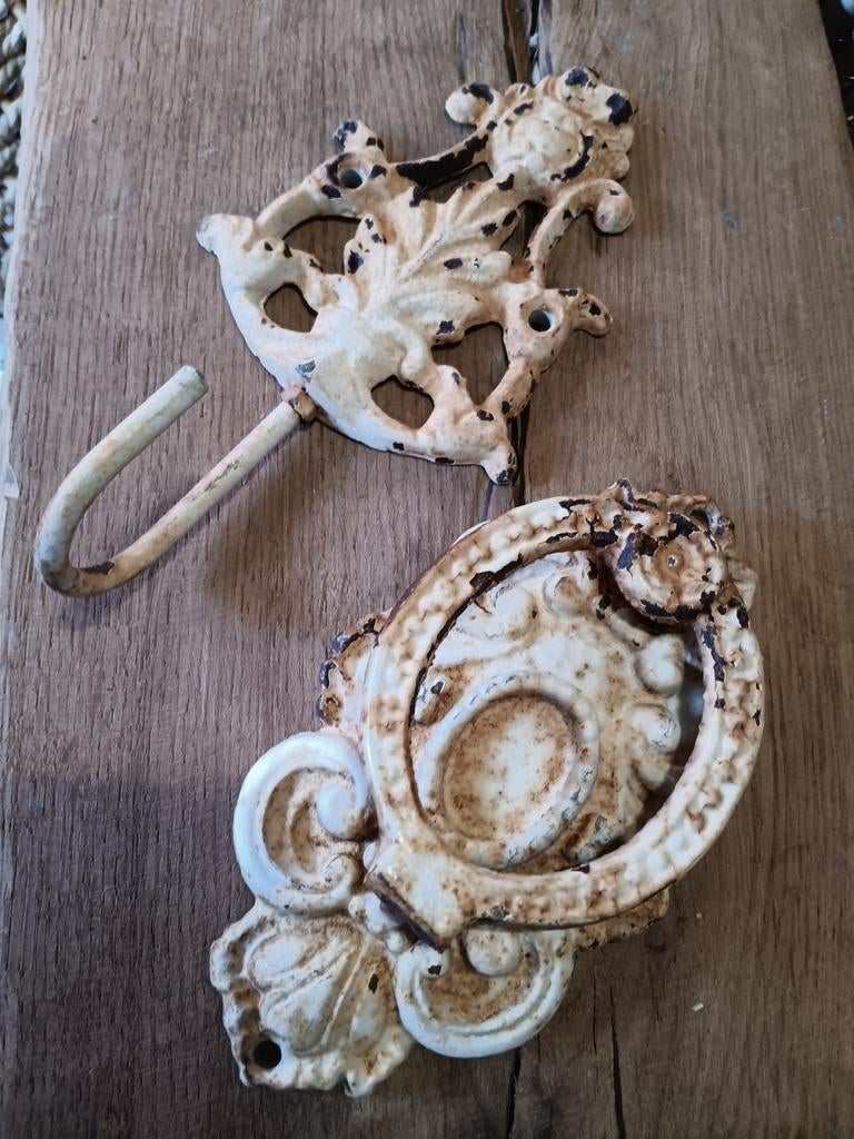 Oude deurklopper & haak, Ophalen of Verzenden