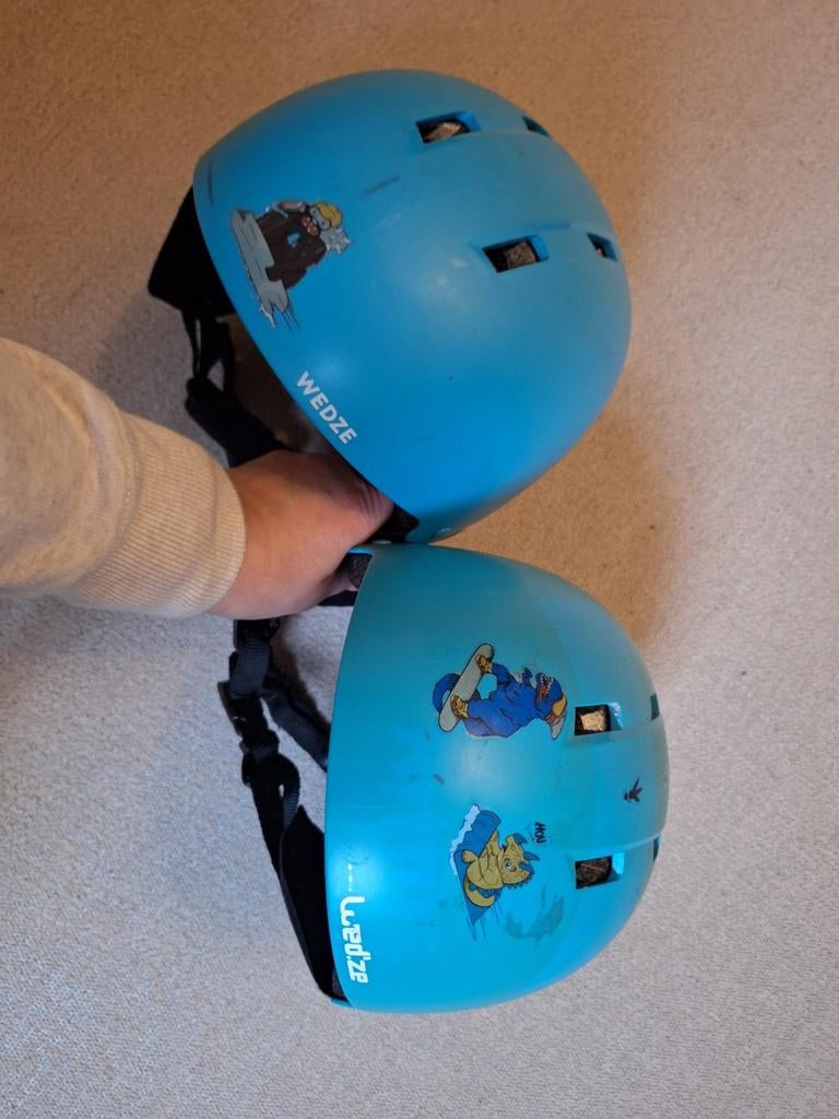 2 x kinder skihelm Decathlon maat 53-56, Overige merken, Gebruikt, Overige typen, Ophalen of Verzenden