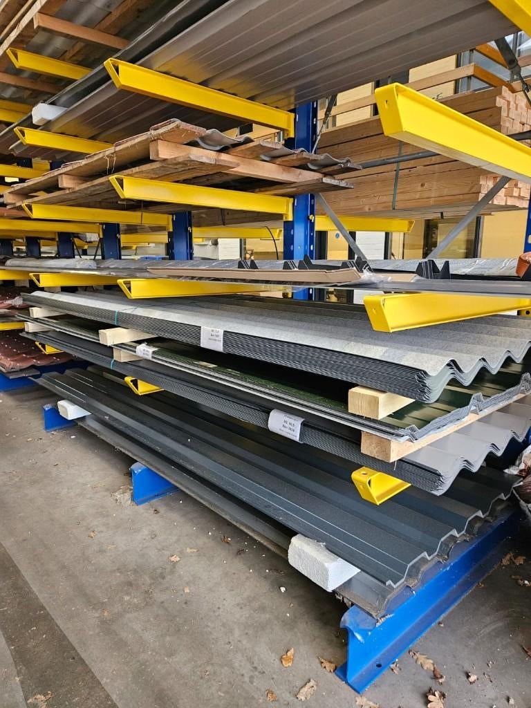 Damwandplaten antraciet en groen golf en trapezium profiel, Doe-het-zelf en Verbouw, Platen en Panelen, Zo goed als nieuw, Overige materialen