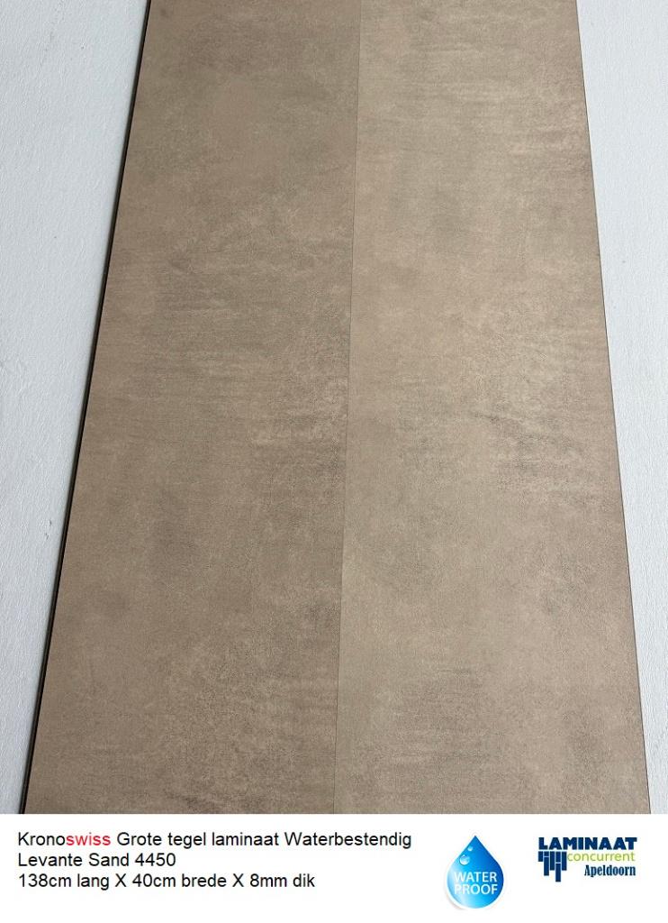 Waterbestendig Grote tegel laminaat Levante Sand 4450, Waterbestendig tegel laminaat minimaal beige beton, 75 m² of meer, Beige