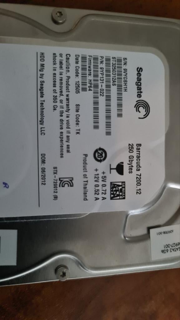 Seagate Barracuda 250GB HDD - 3.5 inch, Intern, Gebruikt, Ophalen of Verzenden, Seagate