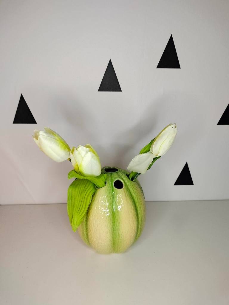 Tulpenvaas meloen, Aardewerk of Porselein, Nieuw, Ophalen of Verzenden, Minder dan 50 cm
