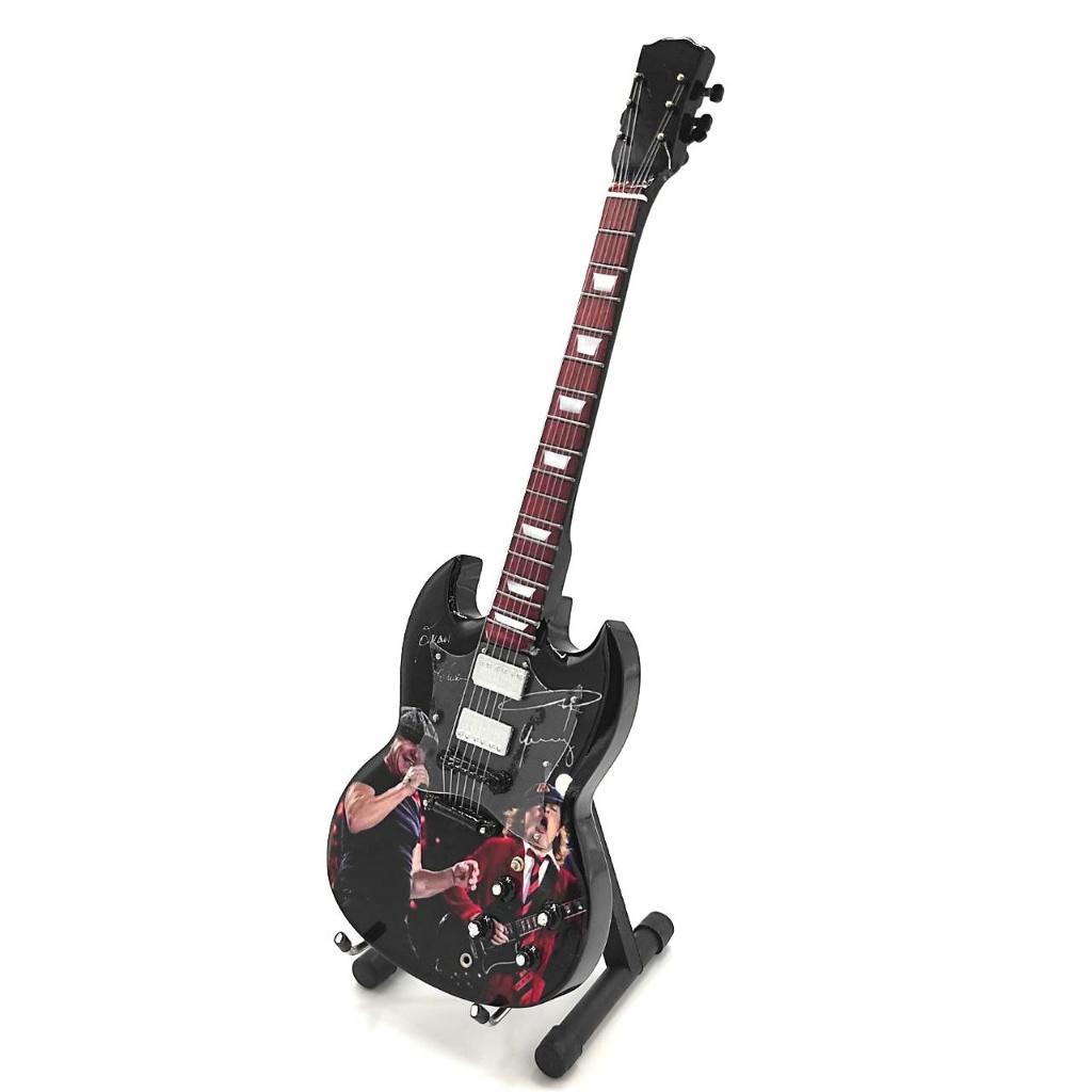 Angus Young ACDC foto miniatuur gitaar 25cm mini guitar deco, Info@deconoord.nl, Deco Noord, Nieuw, Ophalen of Verzenden