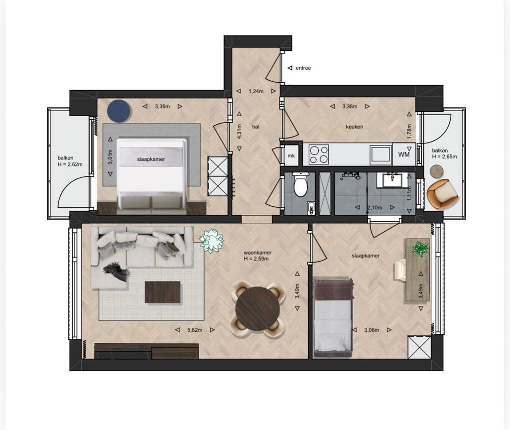 Appartement te koop Dordrecht, Rivierenplein Woning, Huizen en Kamers, Huizen te koop, Dordrecht, Tot 200 m², 60 m², Verkoop zonder makelaar