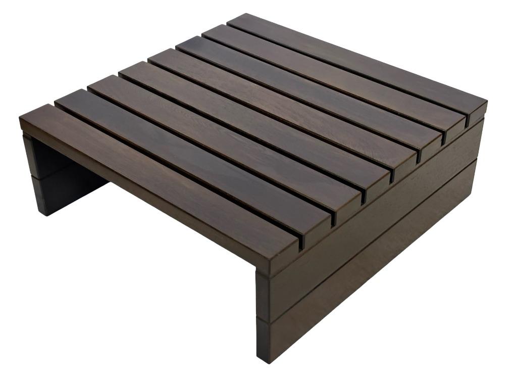Vintage salontafel slatted latten Wengé massief jaren 70