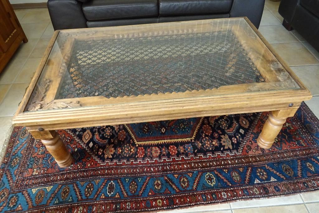 Salontafel, Ophalen, Gebruikt, 100 tot 150 cm, Glas