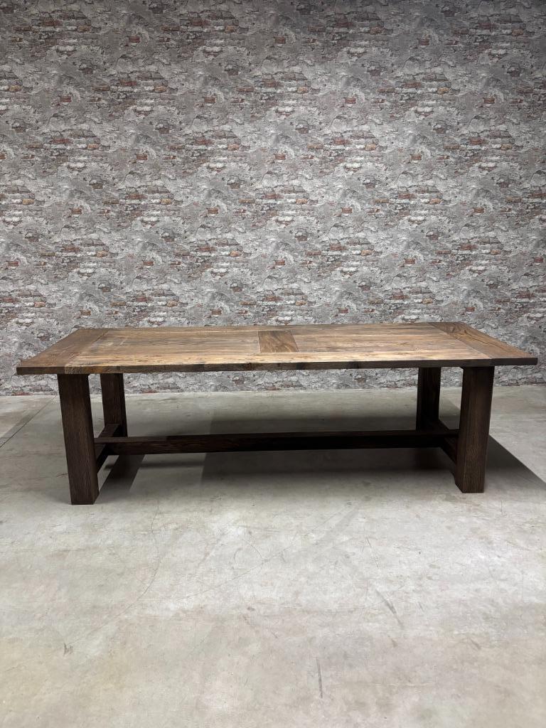 Massief eiken kloostertafel nr.1, Huis en Inrichting, 100 tot 150 cm, Eikenhout, Ophalen of Verzenden, Vijf personen of meer