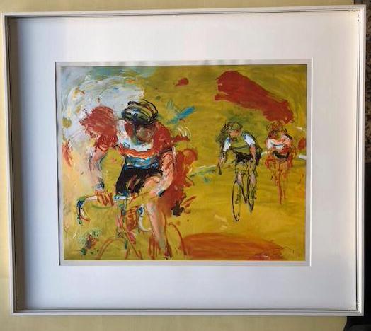 Wielrenners Jan van Diemen, Antiek en Kunst, Kunst | Litho's en Zeefdrukken, Ophalen of Verzenden