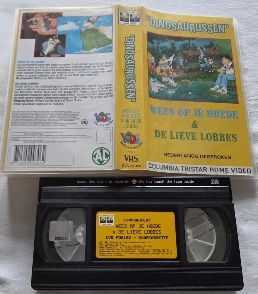 Dinosaurussen/Dinosaucers Wees Op Je Hoede VHS Cartoon, Alle leeftijden, Ophalen of Verzenden, Zo goed als nieuw