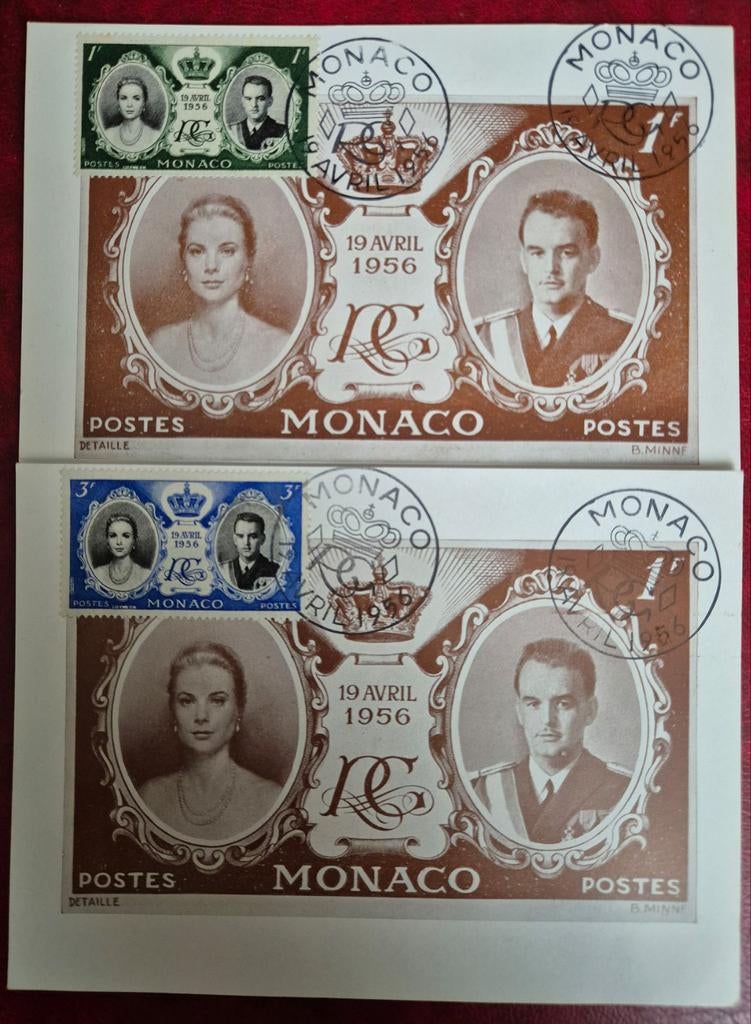 Monaco afbeelding met postzegels Rainier III - Grace Kelly, Ophalen of Verzenden