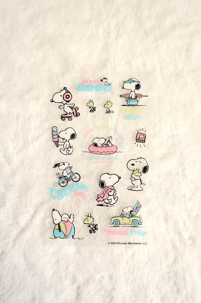 Snoopy Peanuts Comics Zomer transparant stickervel, Verzenden, Snoopy, Nieuw, Plaatje, Poster of Sticker