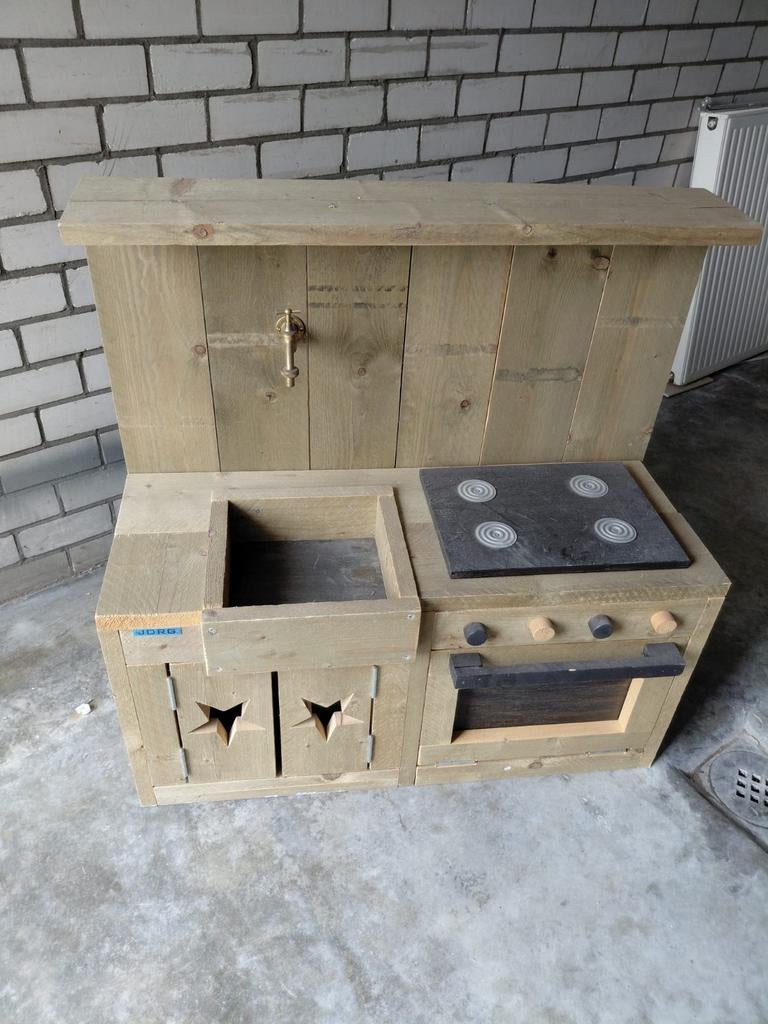 Leuk steigerhouten speelkeukentje, Ophalen, Gebruikt, Hout, Speelkeuken