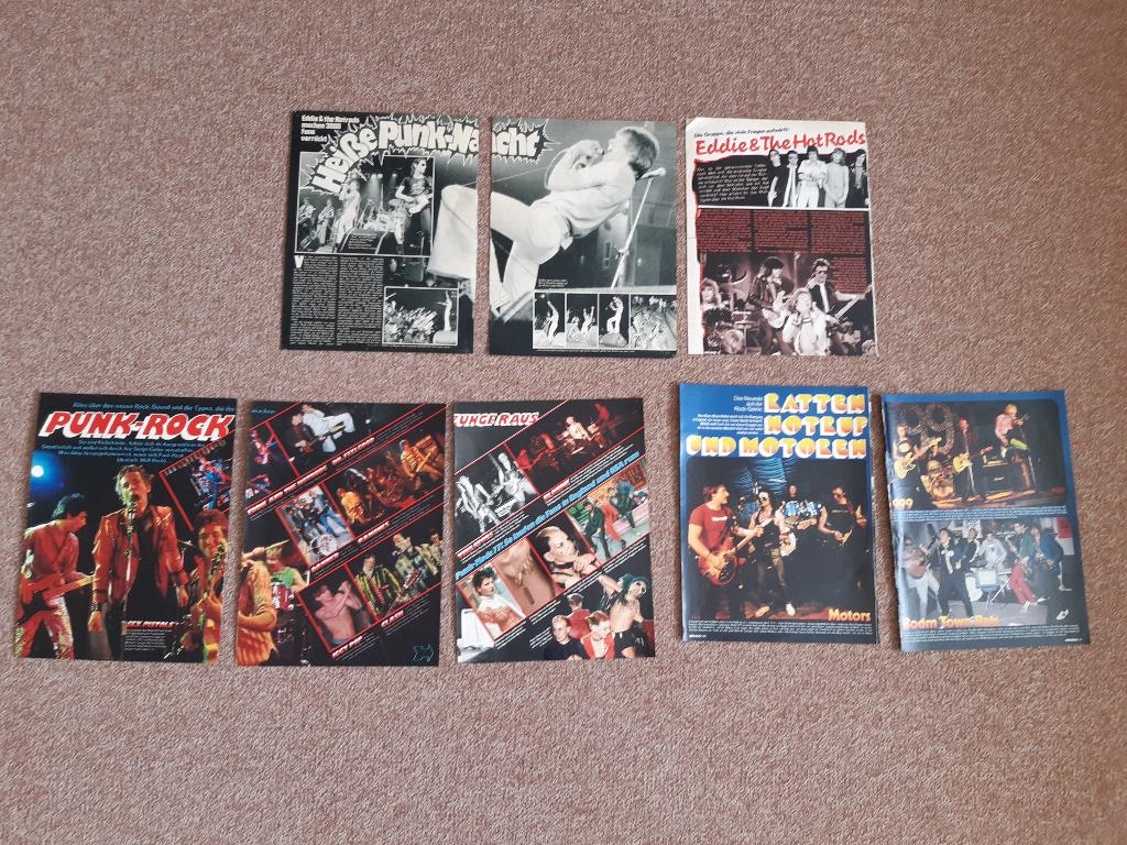 Knipsels Cuttings Eddie Hotrods 999 Motors Punk 70er jaren, Ophalen of Verzenden, 1960 tot 1980, Buitenland, Knipsel(s)