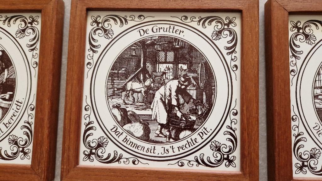 oude tegel in lijst de grutter, Ophalen of Verzenden