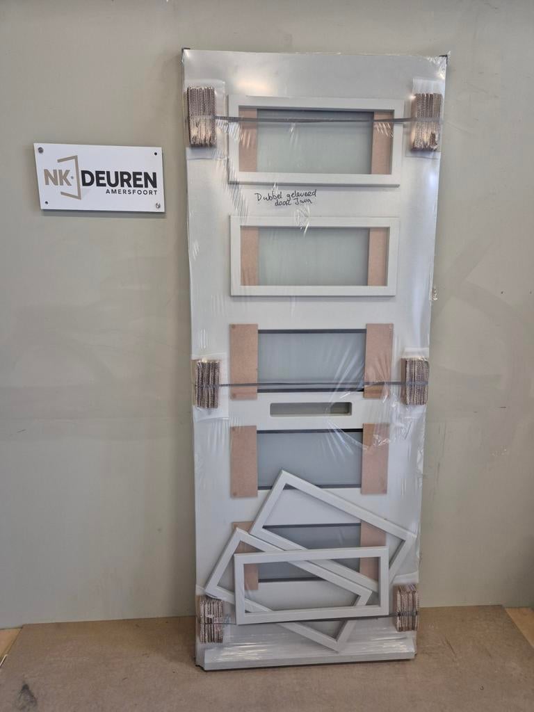 Bruijnzeel voordeur Merbau (211x83) Stomp Rechts NIEUW, Ophalen, Nieuw, 200 tot 215 cm, Glas