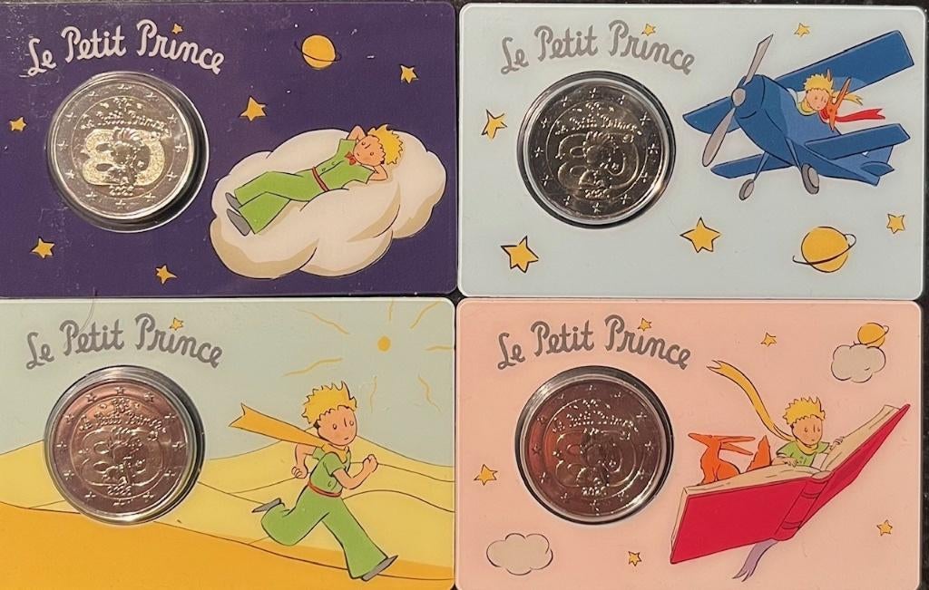 2 Euro Frankrijk 2026 in coincard Le Petit Prince set van 4, Ophalen of Verzenden, Frankrijk, 2 euro, Setje