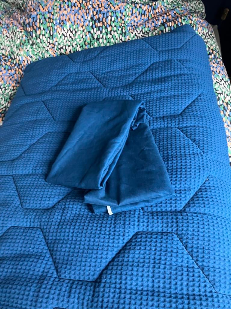 Happy Bed deken uitwasbaar, wafel blauw 240x200 zgan!, Blauw, Tweepersoons, Ophalen of Verzenden, Deken of Dekbed