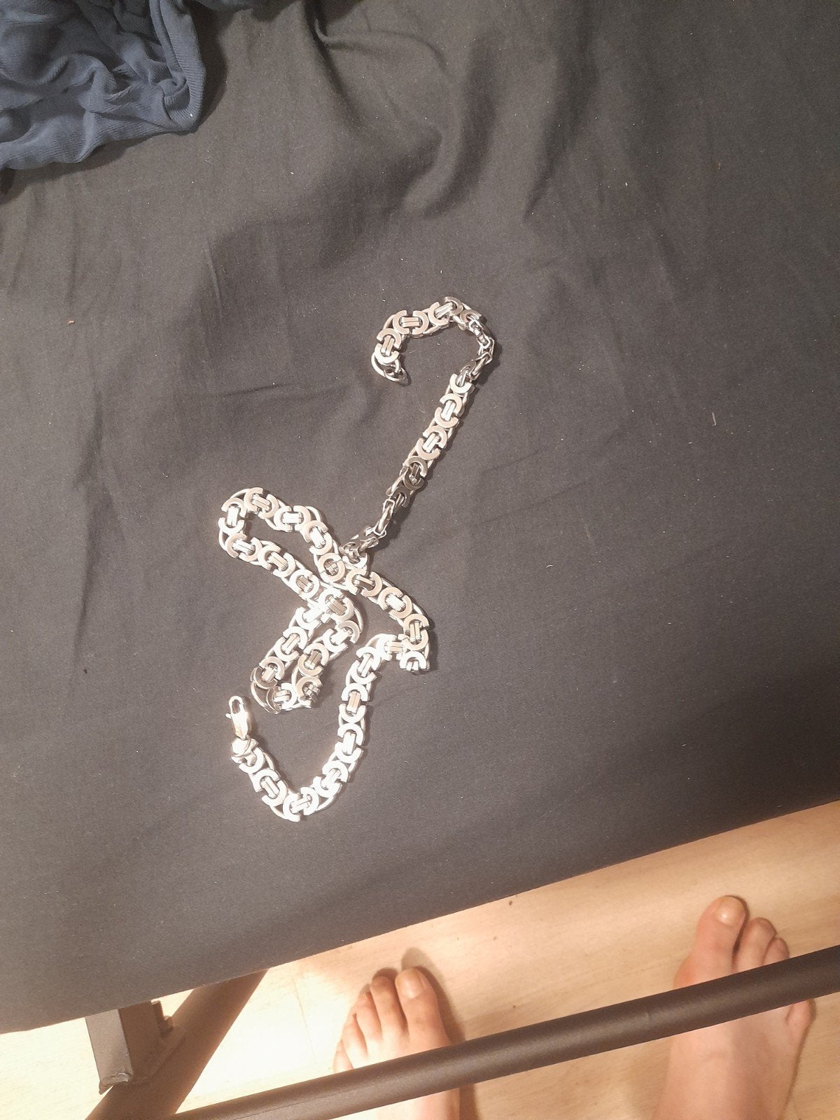 koningsketting zilver platte schakel 65 70 cm, Ophalen of Verzenden, Zo goed als nieuw, Zilver, Zilver