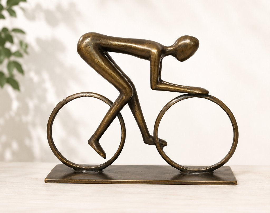 WIELRENNER / BRONZEN BEELD, Ophalen of Verzenden, Brons, Beeld