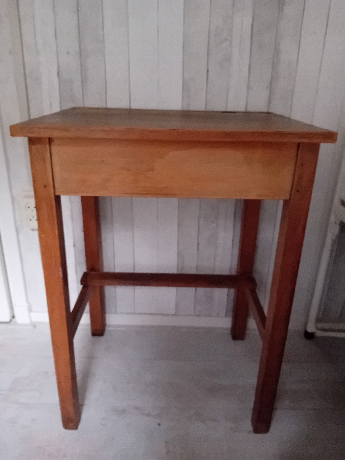 Vintage houten schoolbankje met opbergruimte, Ophalen of Verzenden