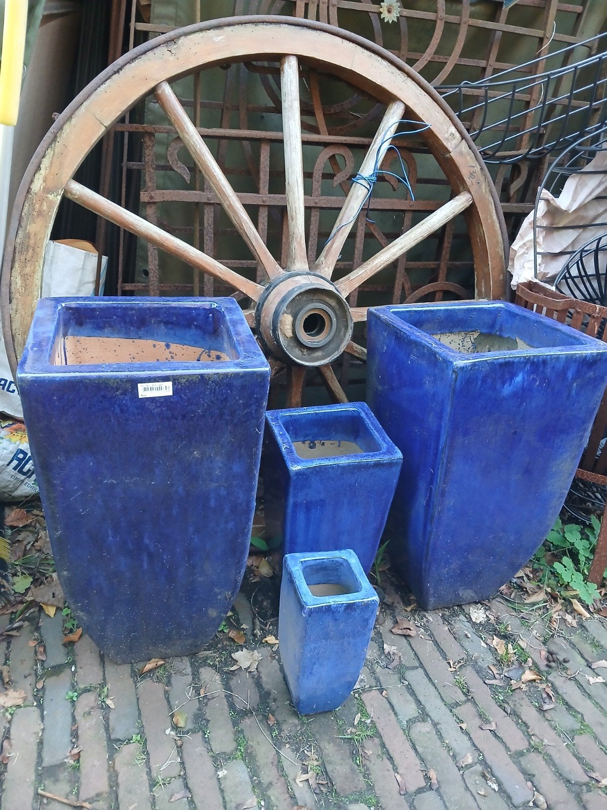 Geglazuurde potten tuinvaas ook olijfpot gietijzer vaas enz, Ophalen, Overige materialen, Gebruikt, Minder dan 60 cm
