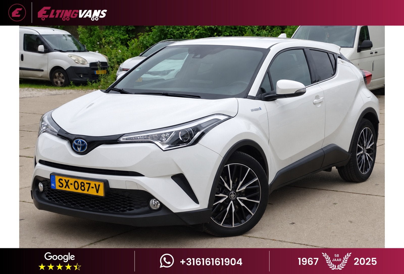 Toyota C-HR 1.8 Hybrid Energy (bj 2018, automaat), Auto's, Stof, 4 cilinders, Wit, Origineel Nederlands