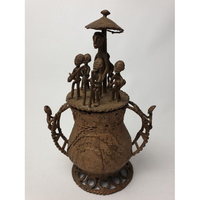 # Ashante Kuduo Bronze Pot - wierookpot brons Ashanti Afrika, Antiek en Kunst, Ophalen, Overige typen, Brons