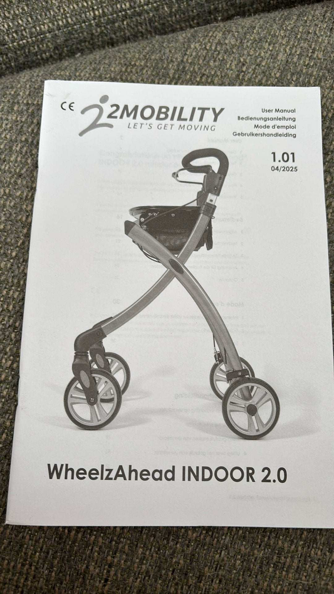 Rollator voor binnen. INDOOR 2.0 WheelzAhead, Ophalen, Lichtgewicht, Zo goed als nieuw