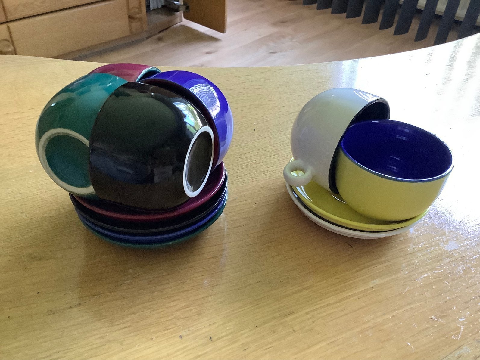 6 espresso kop en schoteltjes, Ophalen of Verzenden, Zo goed als nieuw, Overige stijlen, Kop(pen) en/of Schotel(s)