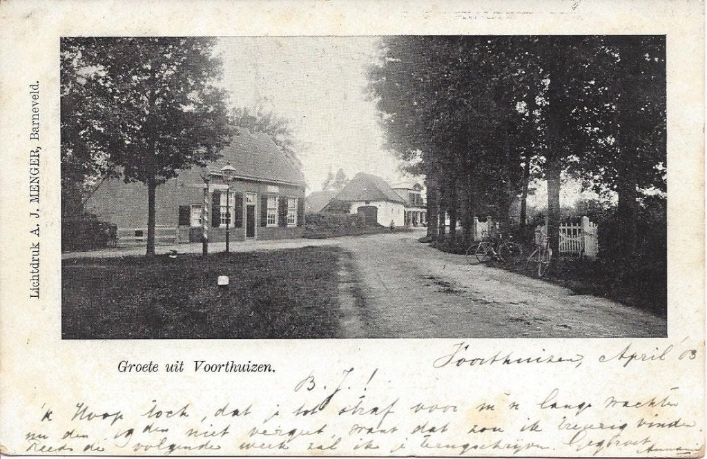 Voorthuizen (Gld.) Dorpsgezicht, gelopen 1903, Ophalen of Verzenden, Voor 1920, Gelopen, Gelderland