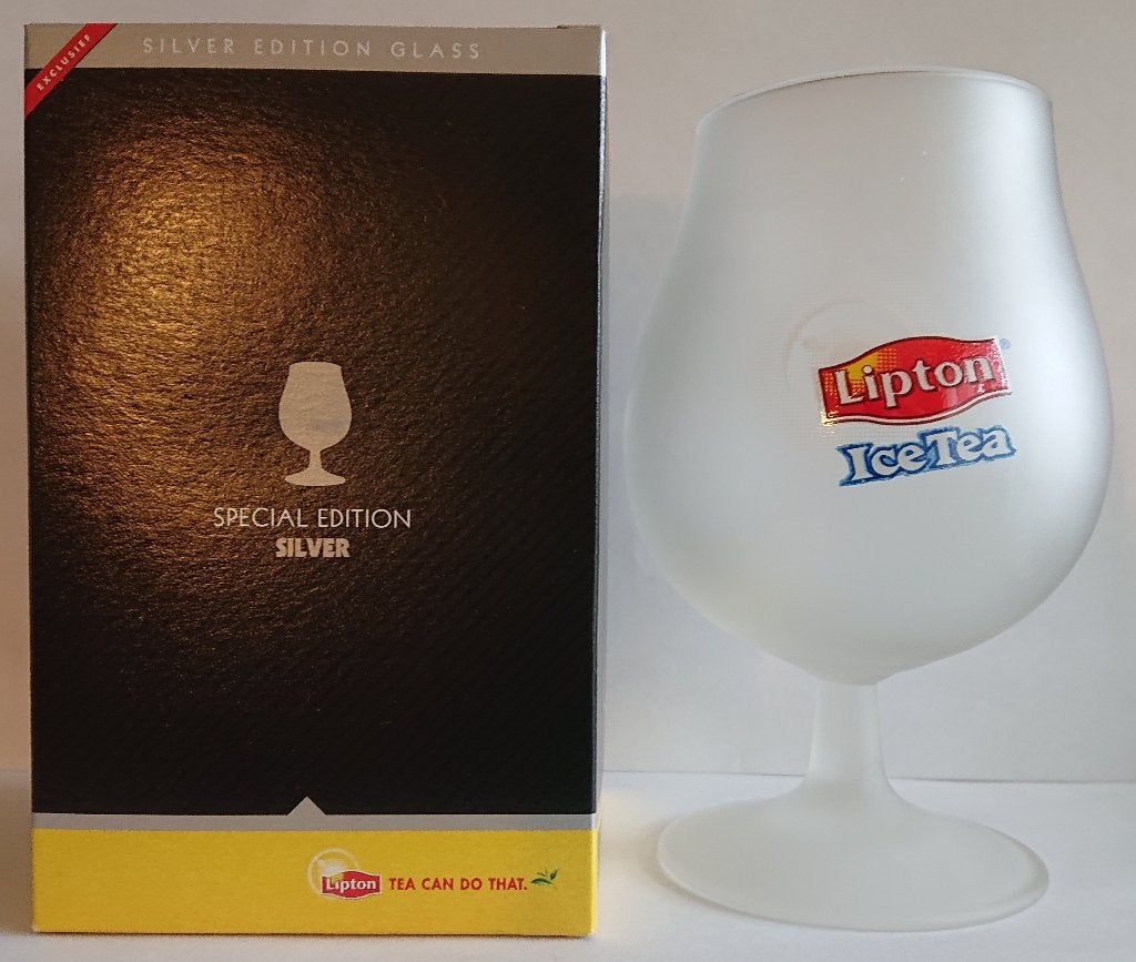 Lipton ice tea glas Special Edition Silver (nieuw in doos), Ophalen of Verzenden, Nieuw, Frisdrankglas