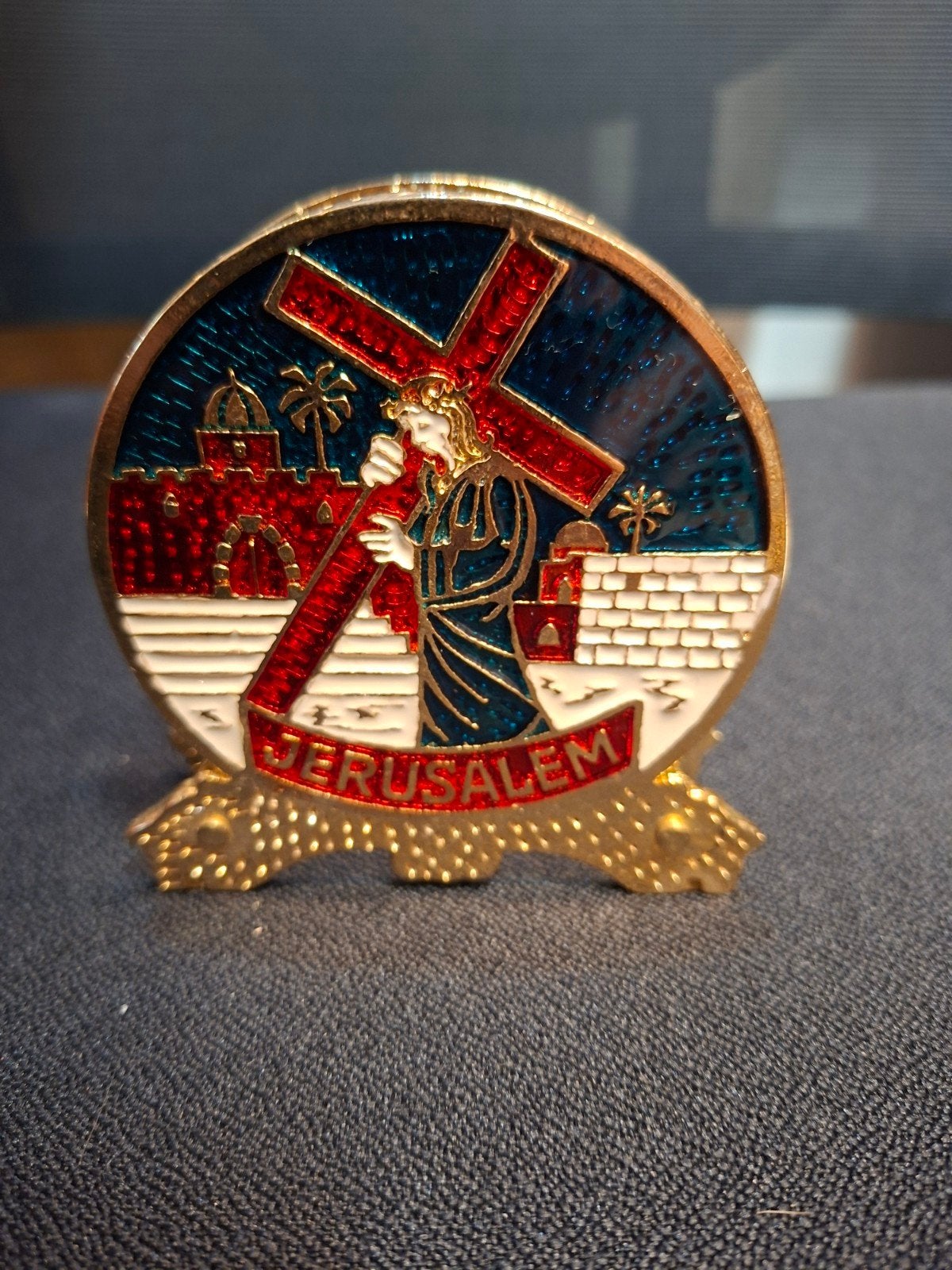 Vintage Jeruzalem Brief/Servethouder - pelgrims souvenir, Ophalen of Verzenden