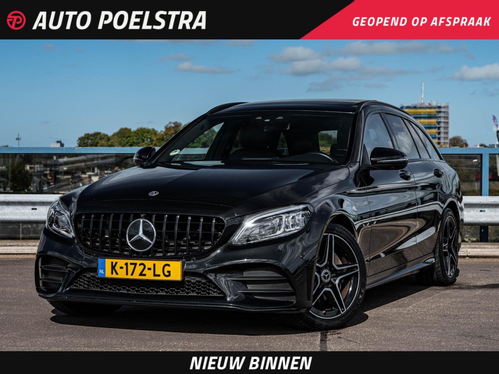 Mercedes-Benz C-klasse Estate 180 AMG Night Edition | Panora, Auto's, Automaat, Zwart, 1430 kg, 750 kg