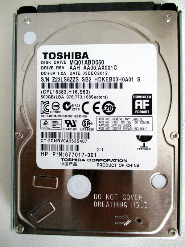TOSHIBA HARDE LAPTOPSCHIJF 500GB, Verzenden, Gebruikt