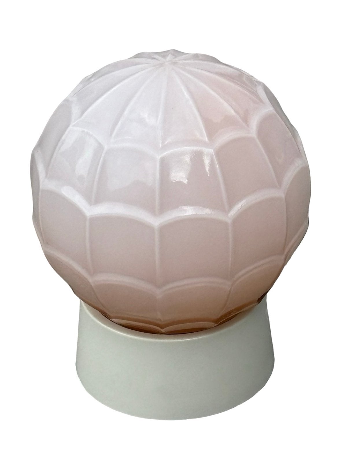Vintage roze glazen bol Thabur Artisjok, Met schakelaar, Overige merken, Gebruikt, Lamp
