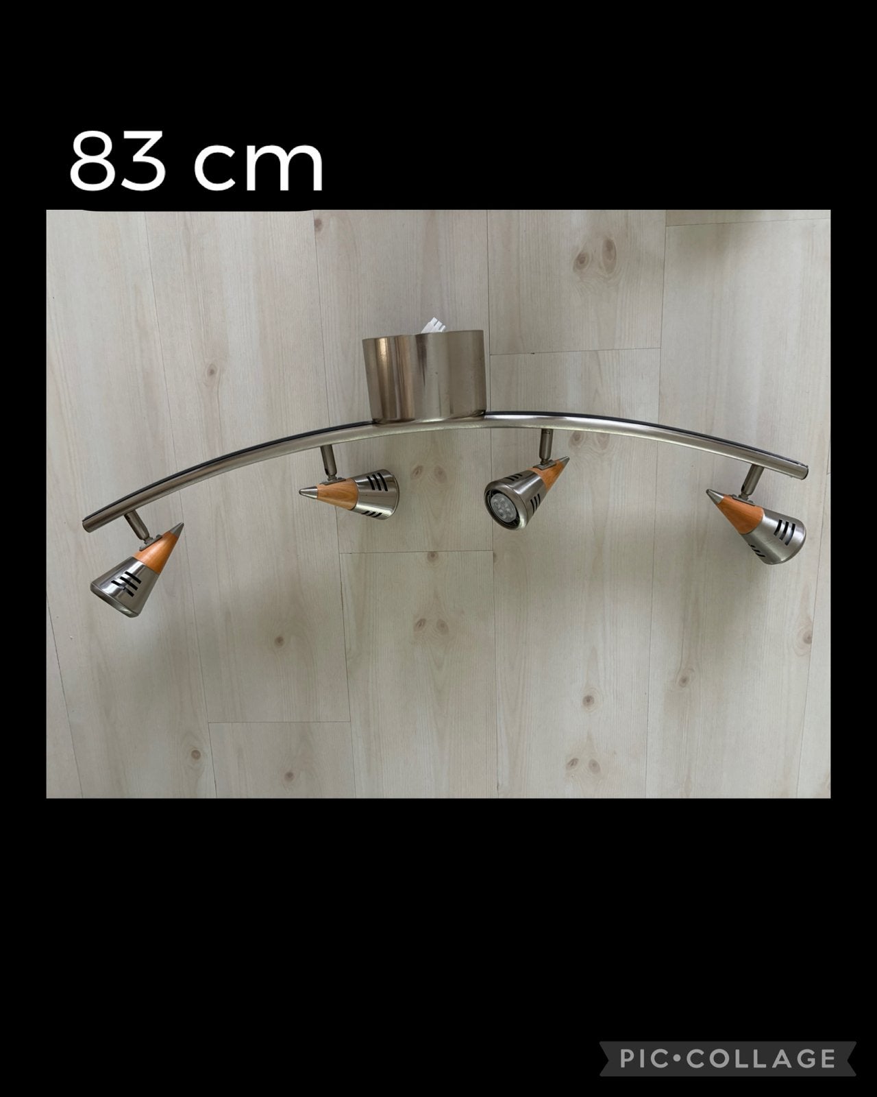 Moderne plafondlamp met 4 spots - 83 cm breed, Ophalen, Gebruikt, 50 tot 100 cm, Minder dan 25 cm