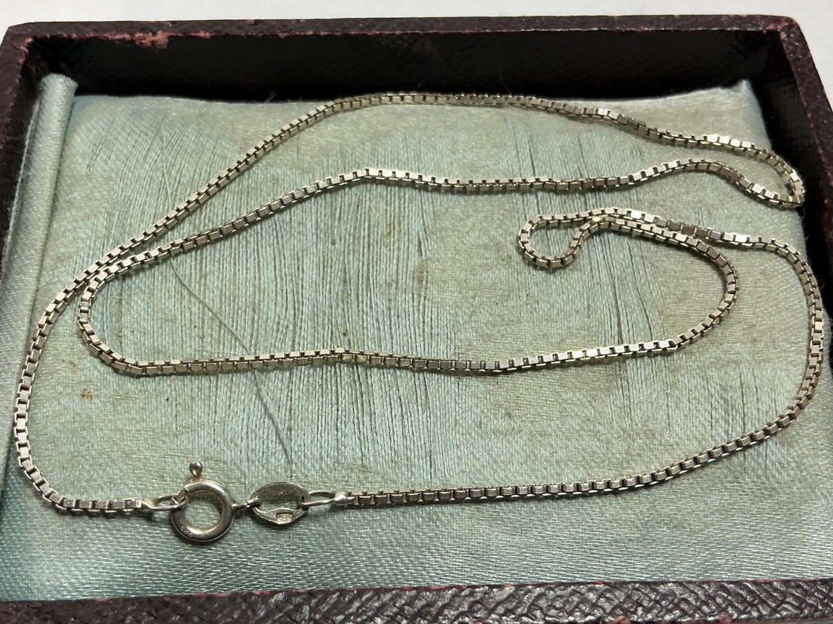 MASSIEVE GEKEURD ZILVER SCHAKEL KETTING, Sieraden, Tassen en Uiterlijk, Antieke sieraden, Verzenden, Zilver, Ketting